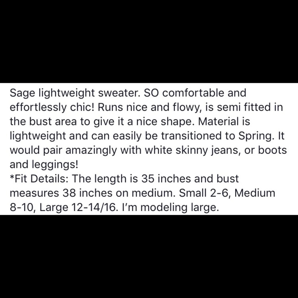 S-L Dark sage lightweight top - Picture 3 of 3